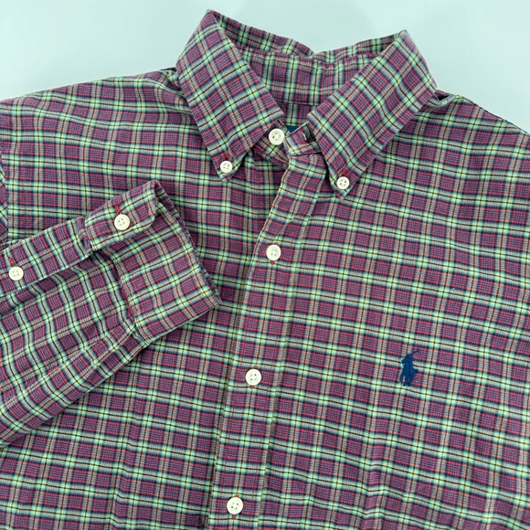Ralph Lauren Other - Ralph‎ Lauren Men’s Small 100% Cotton Red Green Plaid Long Sleeve Shirt
